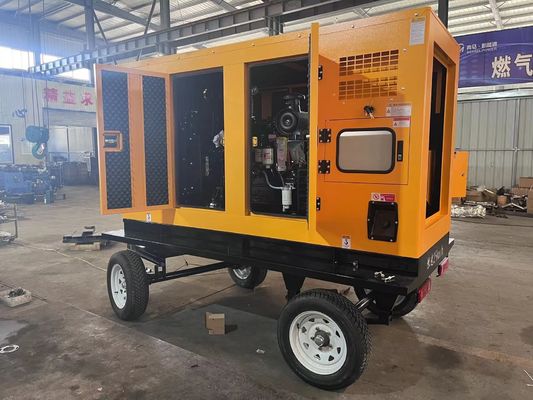 125KVA Mobile Trailer Diesel Generator Set com módulo de profundidade do mar e auto-iniciação