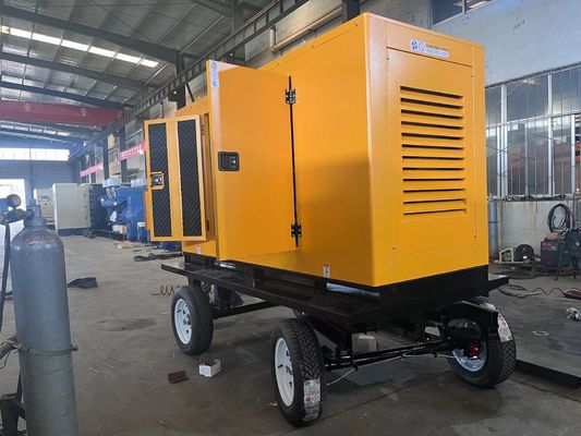 125KVA Mobile Trailer Diesel Generator Set com módulo de profundidade do mar e auto-iniciação
