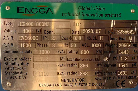 800KW Guangxi Yuchai gerador diesel conjunto com filtro de ar e sistema de refrigeração de água