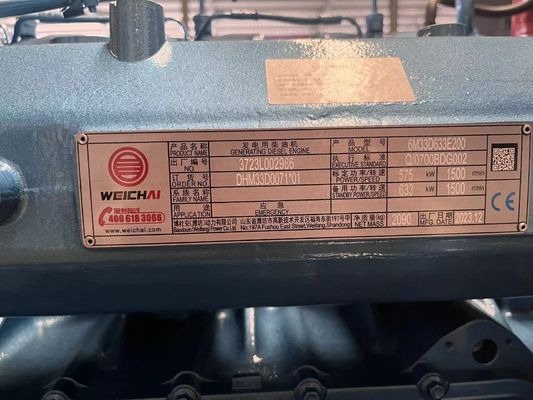 Alto-falante silencioso 50HZ para Weichai 500KW gerador diesel conjunto com sistema de resfriamento por água